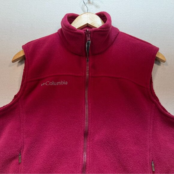 Columbia Women Interchange Fleece Vest Jacket Medium Fuchsia Red - Picture 4 of 10
